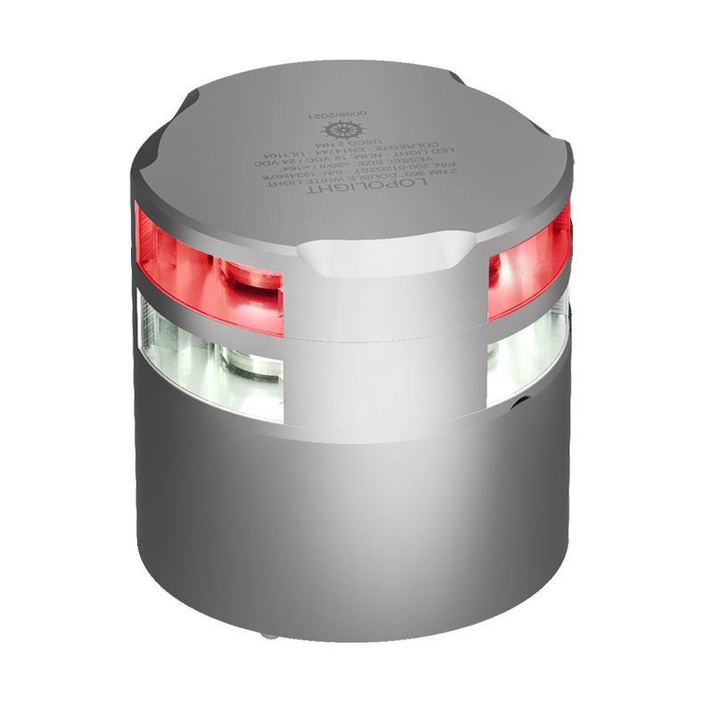 3nm 360° Red + 360° White, silver anodized
